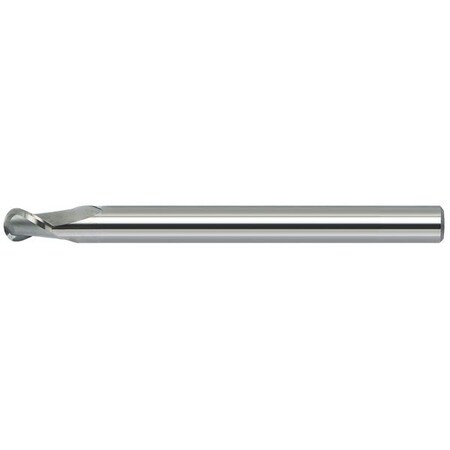 Mastercut Tool Corp. 6x8x6x100 2FL Ball 50° Helix Short Flute Endmill, 5mm Neck Diameter, 20mm Reach 535-010